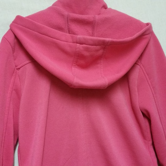 Girls - Pink Hooded Fleece-like Jacket - Large - Picture 7 of 9
